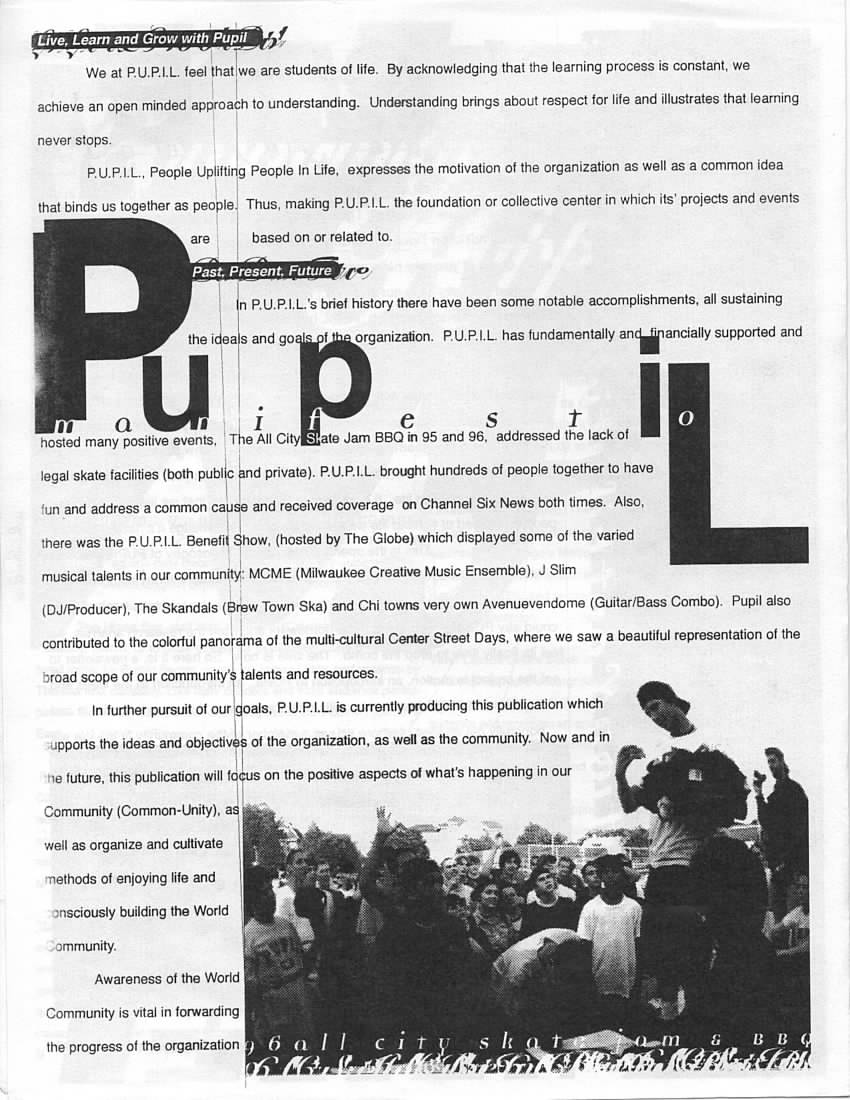 PUPIL WORLD COMMUNITY NEWSLETTER 1997
