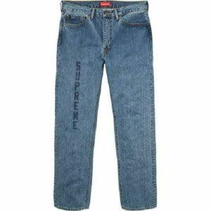 Rare Supreme Levi's Washed 505 Jeans Pant- Washed Blue Color Size
